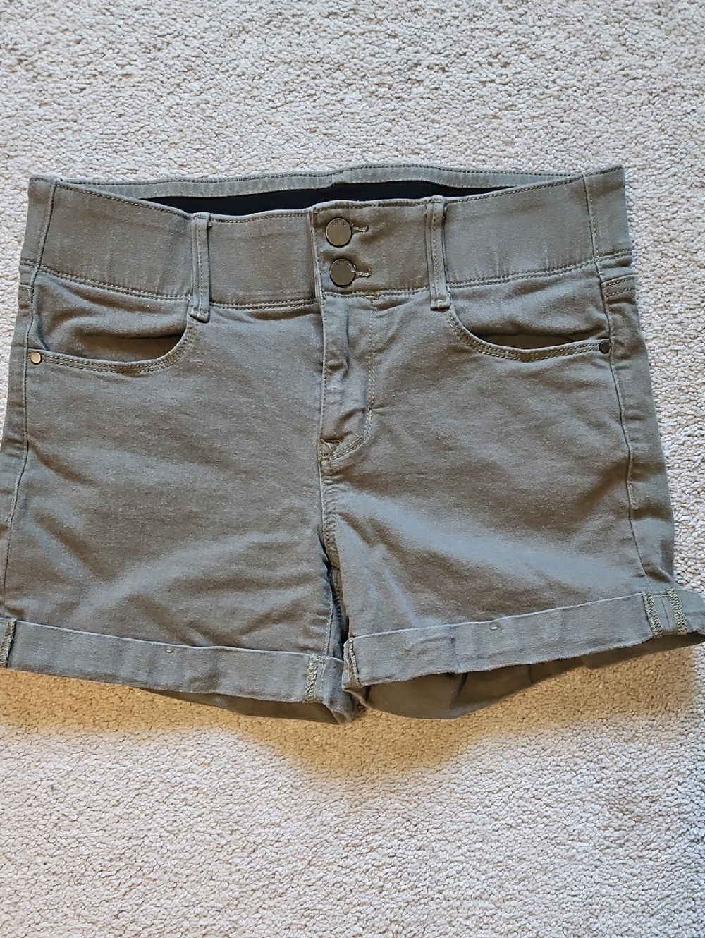 Apt. 9 Olive Green Roll-Cuff Denim Shorts
